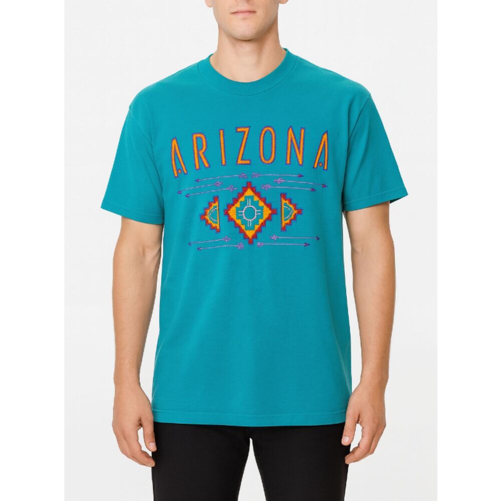 Hannes Arizona Teal Blue Tshirt Men's Size XL Short Sleeve Vintage Single Stitch